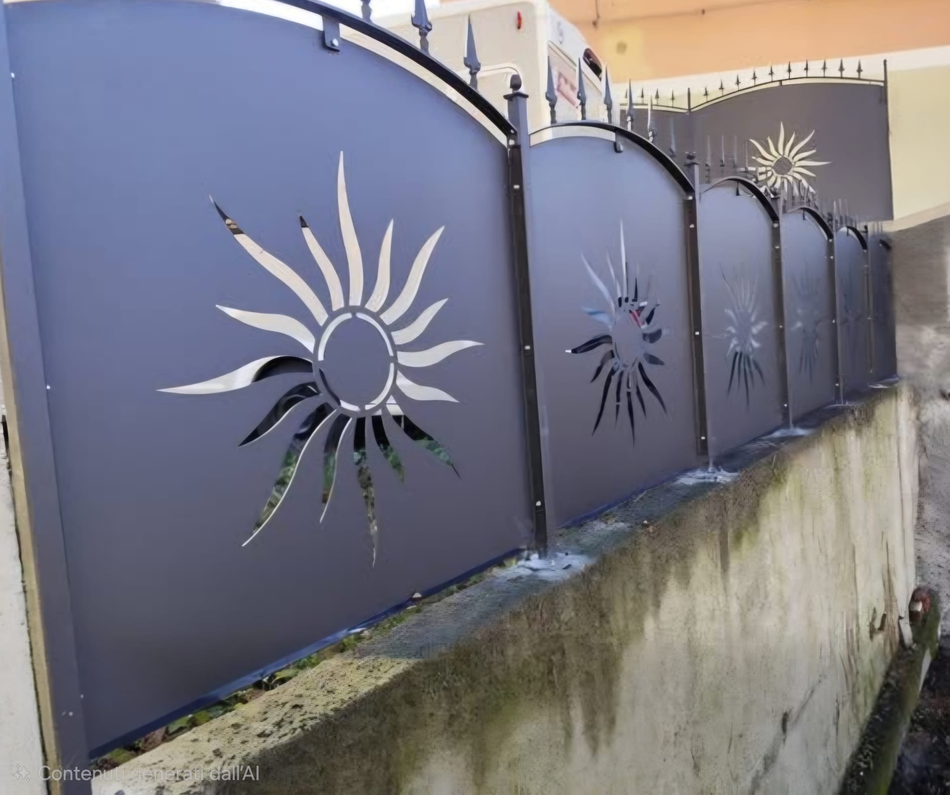 Lotto di pannelli grezzi e strutture in acciaio — in attesa del trattamento Triplex — Cancello residenziale con pannelli ciechi — Cerosillo