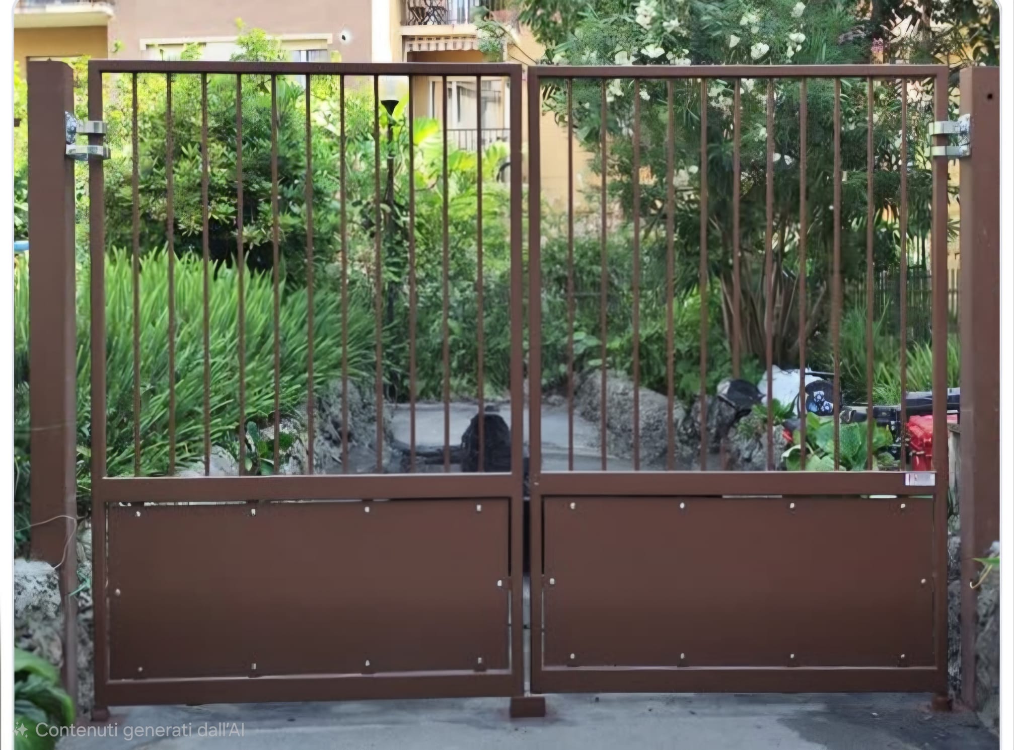 Ringhiera installata su terrazza a vista mare — motivo archi gotici, finitura nera opaca, orizzonte ligure sullo sfondo — Ringhiera decorativa a vista mare — Cerosillo